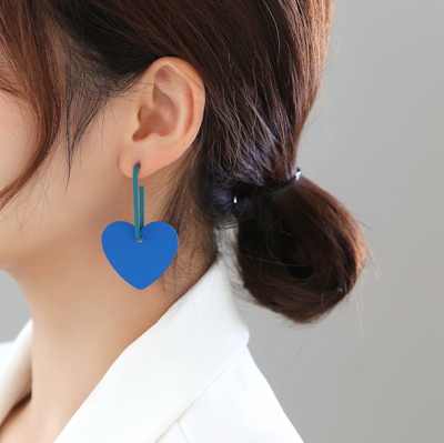 Heart Color Block Earrings
