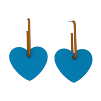 Heart Color Block Earrings - Thumbnail 4