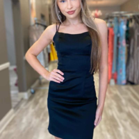 SP2169,Sexy Homecoming Dresses,Cross Back Satin Mini Prom Dresses,Back To School Dress - Thumbnail 2