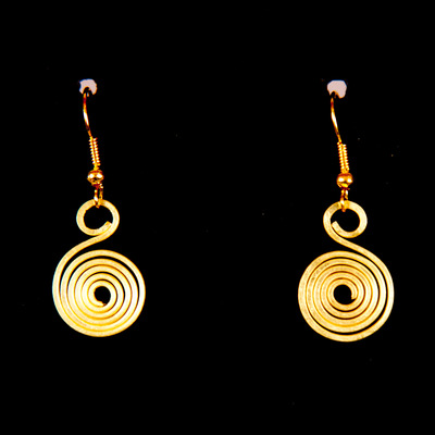 Brass earrings :: stacked circles (small)