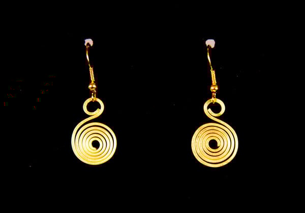 Brass Earrings :: Stacked Circles (small)