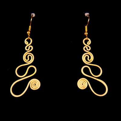 Brass earrings :: rolling waves
