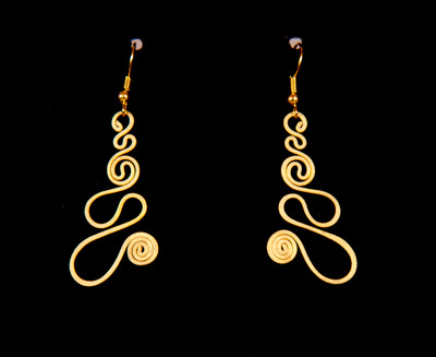 Brass earrings :: rolling waves