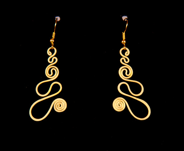 Brass Earrings :: Rolling Waves