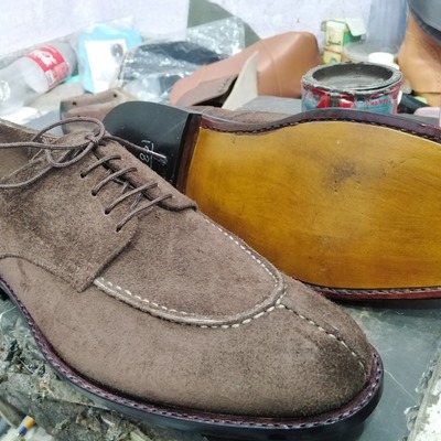 Decent wear men's hand stitch dark brown shoes, lace up formal shoes