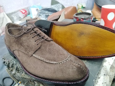 Decent Wear Men's Hand Stitch Dark Brown Shoes, Lace Up Formal Shoes