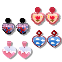 Sweet Heart Flower Earrings - Thumbnail 3