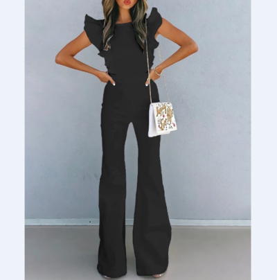 Solid Color Women Sleeveless Jumpsuit