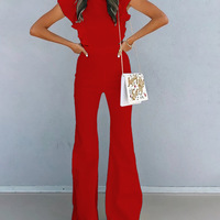 Solid Color Women Sleeveless Jumpsuit - Thumbnail 1