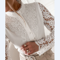 Fashion Sexy Lace Long Sleeve Shirt - Thumbnail 1