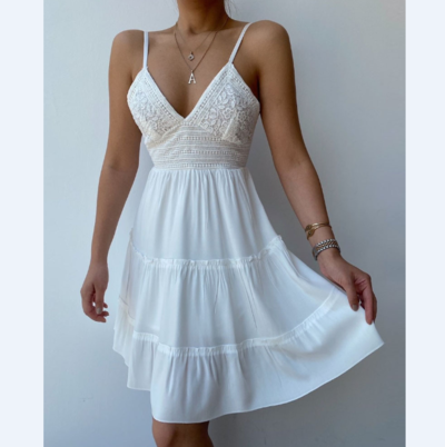 V-Neck Sling Sexy Sleeveless Lace Dress