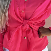 Long-Sleeve Women's Backless Shirt - Thumbnail 1