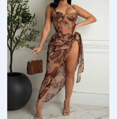 Sling Sexy Print Sleeveless Dress