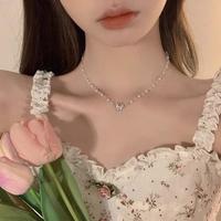 Crystal Butterful Pearl Beaded Necklace - Thumbnail 1