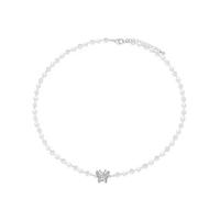 Crystal Butterful Pearl Beaded Necklace - Thumbnail 3