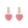 Pastel Pink Crystal Heart Earrings-4