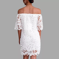 Solid Color Lace Fashion Short Sleeve Dress - Thumbnail 3