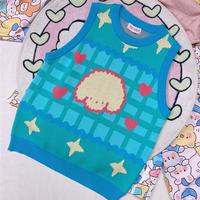 Cute Puppy Dog Star Heart Sleeveless Knitted Vest Tank Top - Thumbnail 2