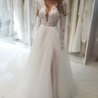 Charming A Line V Neck Long Sleeves Lace Wedding Dresses,1431 - Thumbnail 2