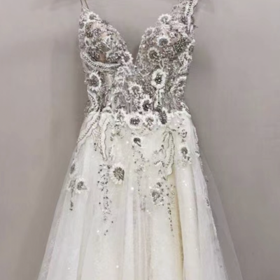 Unique wedding dresses bridal gown with rhinestones - Thumbnail 1