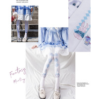 New cute printed stockings pantyhose lolitajk leggings white stockings - Thumbnail 1