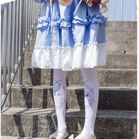 New cute printed stockings pantyhose lolitajk leggings white stockings - Thumbnail 2