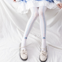 New cute printed stockings pantyhose lolitajk leggings white stockings - Thumbnail 3
