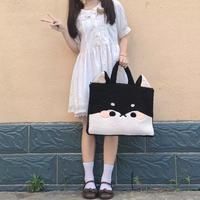 Soft Fluffy Plush Cute Doll Bear Shiba Inu Dog Large Capacity Shoulder Messenger Bag - Thumbnail 3