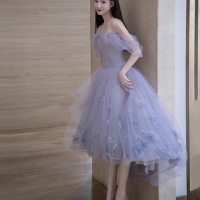 Cute tulle short prom dress homecoming dress - Thumbnail 2