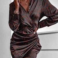 Fashion Sexy Long Sleeve Print Dress - Thumbnail 2