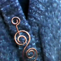 Sweater/Scarf Pin, Double Swirl - Thumbnail 4