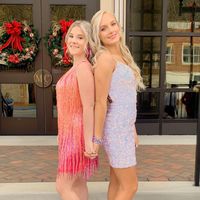 SP2185,Sexy Homecoming Dresses,Halter V-Neck Prom Dresses,Mini Sequin Graduation Dress - Thumbnail 2