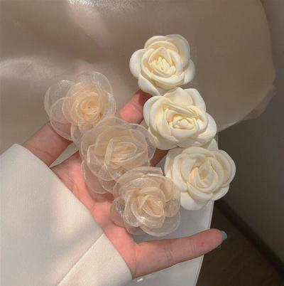 Camellia Flower Lace Hair Clips