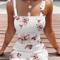 Women's Sling Print Skinny Sleeveless Dress - Thumbnail 1