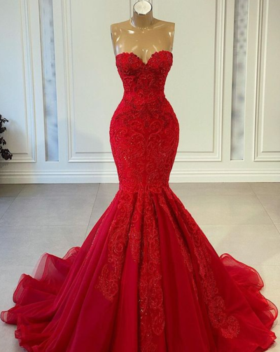 Sexy Princess red mermaid Formal Dress Prom Dress,874