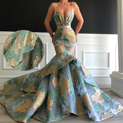 Long evening dresses 2022 new arrival mermaid style print lace dubai women arabic style formal evening gowns,875 - Thumbnail 1