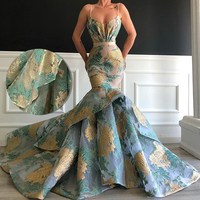 Long Evening Dresses 2022 New Arrival Mermaid Style Print Lace Dubai Women Arabic Style Formal Evening Gowns,875 - Thumbnail 1