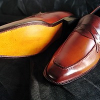 Outclass Men's Hand Stitch Brown Moccasin Shoes, Genuine Leather Formal Shoes - Thumbnail 1