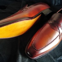 Outclass Men's Hand Stitch Brown Moccasin Shoes, Genuine Leather Formal Shoes - Thumbnail 2