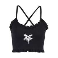 Punk Star Flounce Sleeveless Vest Cami Top - Thumbnail 4