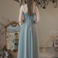 Cute tulle long prom dress A line evening dress - Thumbnail 5