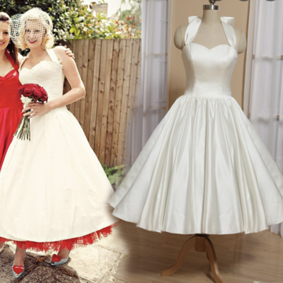 Vintage wedding dresses bridal gown ankle length - Thumbnail 1