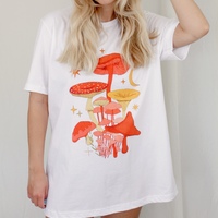 Groovy Mushie Tee in White - Thumbnail 1