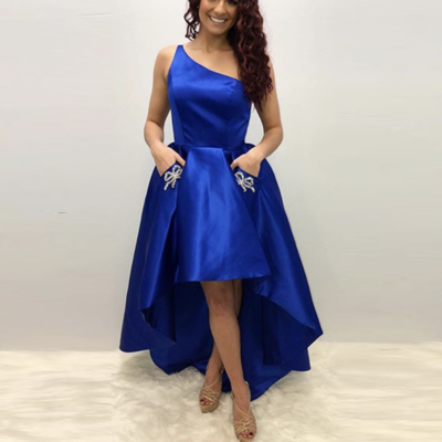 One shoulder prom dresses homecoming dresses hi low - Thumbnail 2