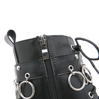 Metal Rings Decor Platform Booties - Thumbnail 6