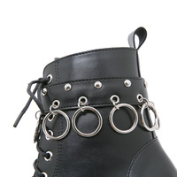 Metal Rings Decor Platform Booties - Thumbnail 5