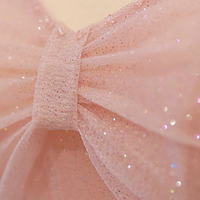 Pink tulle long prom dress pink evening dress - Thumbnail 2