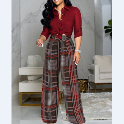 Casual long sleeve printed two-piece set - Thumbnail 1