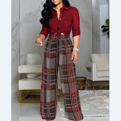 Casual Long Sleeve Printed Two-Piece Set