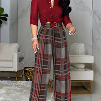 Casual Long Sleeve Printed Two-Piece Set - Thumbnail 2